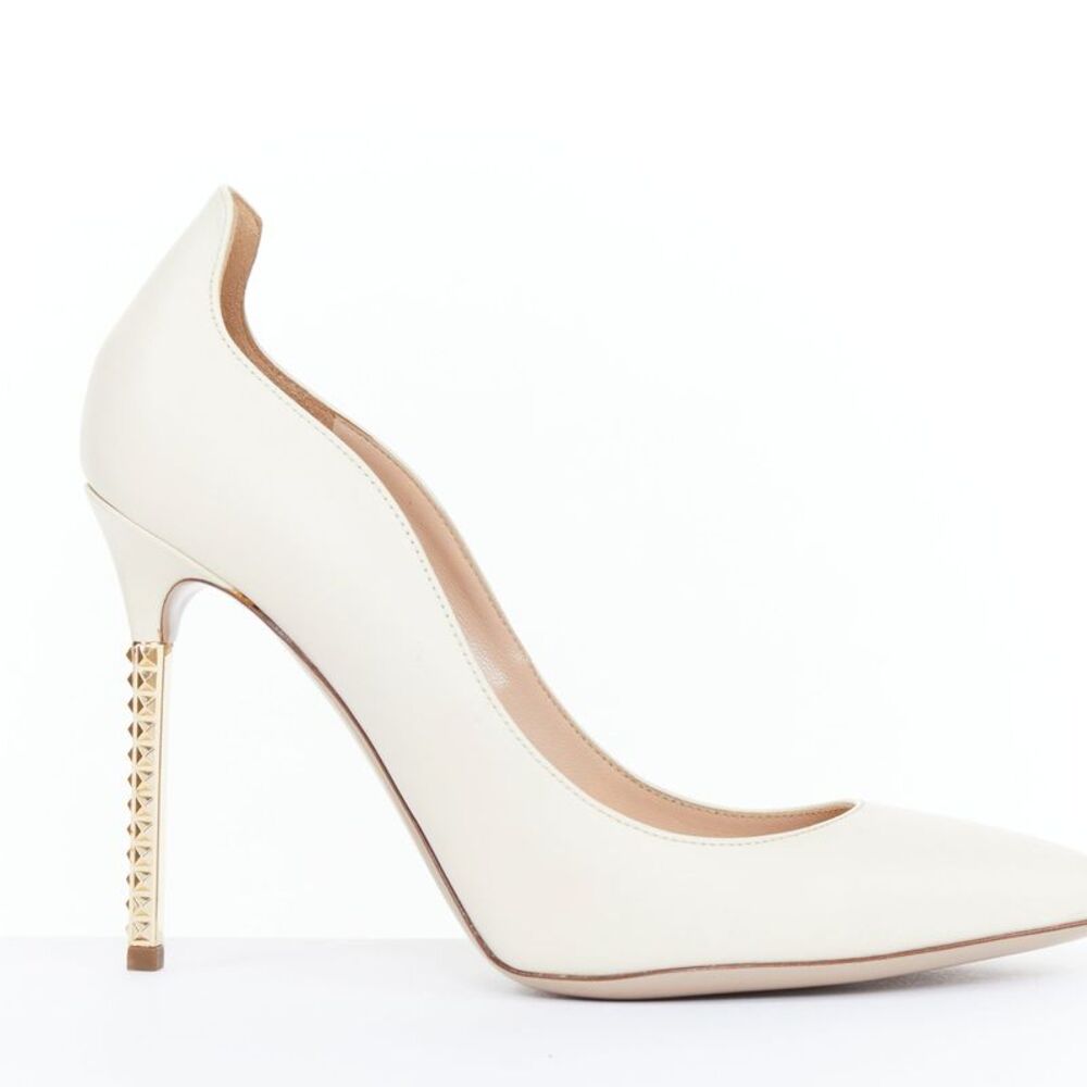 Valentino Soul Rockstud White Leather Micro Stud Pumps